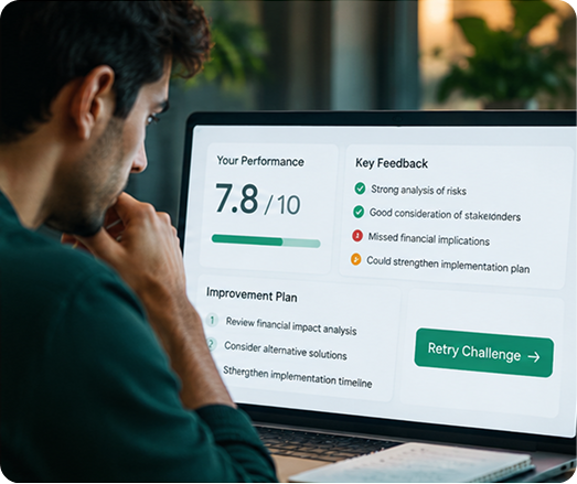 Evaluator feedback and a focused retry challenge
